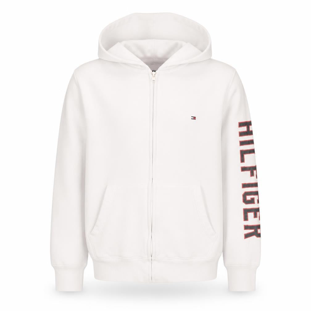 Tommy Hilfiger Men's White Full Zip Logo Hoodie Size M