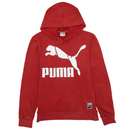 Mens UK Size M PUMA Red Pullover Hoodie