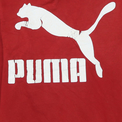 Mens UK Size M PUMA Red Pullover Hoodie