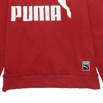 Mens UK Size M PUMA Red Pullover Hoodie