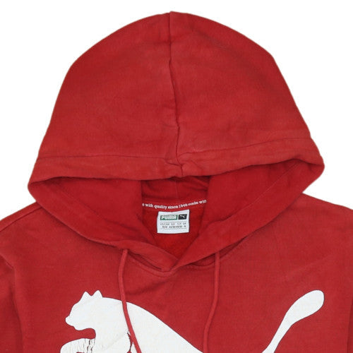 Mens UK Size M PUMA Red Pullover Hoodie