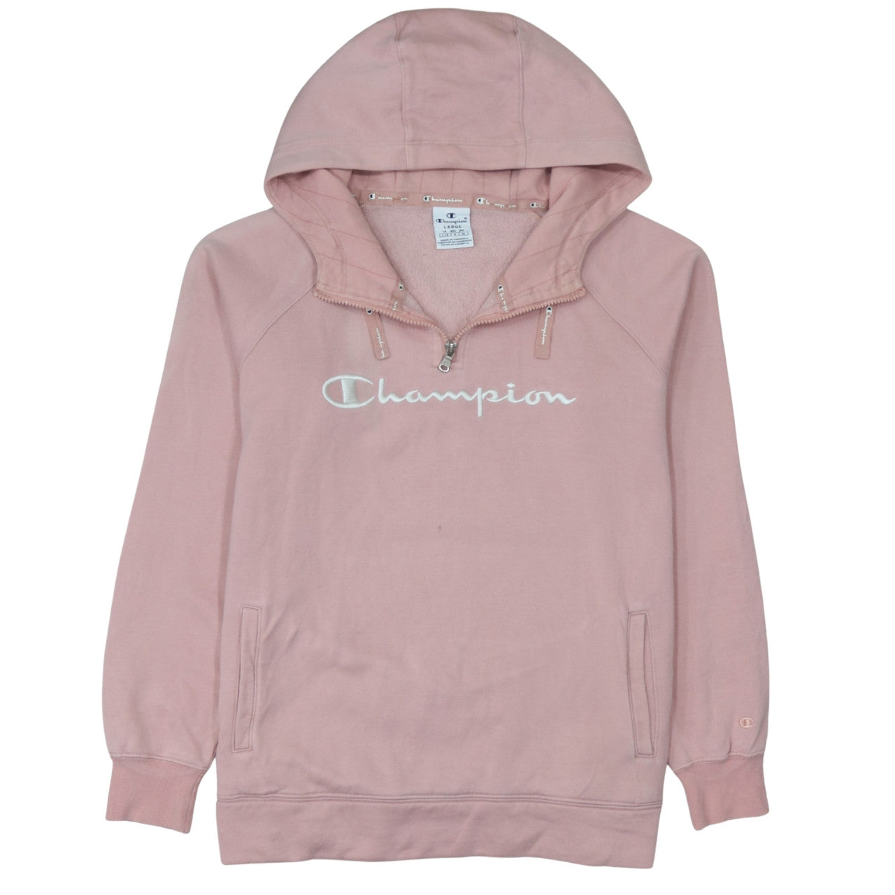 Womens UK Size L Champion Pink Pullover Hoodie