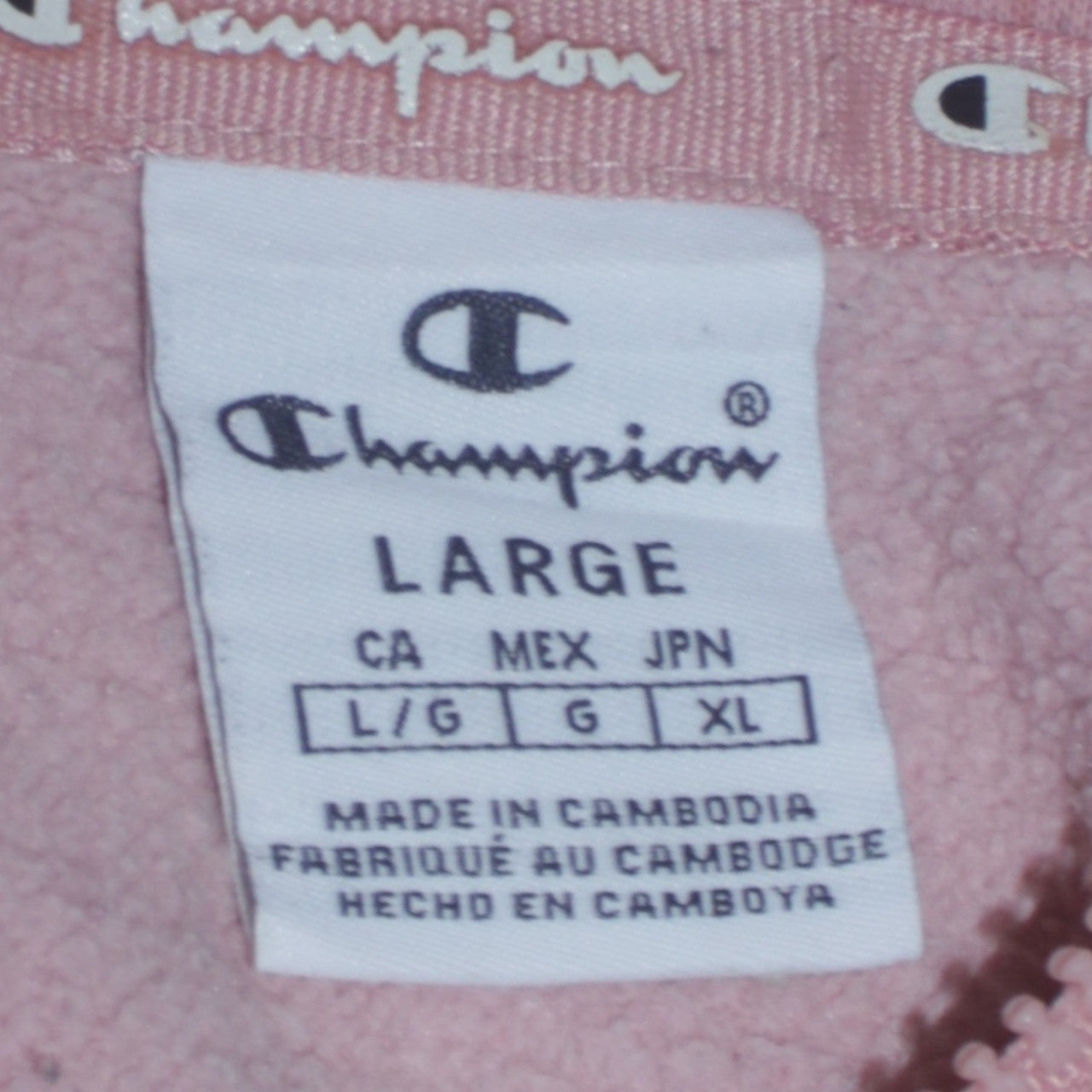 Womens UK Size L Champion Pink Pullover Hoodie