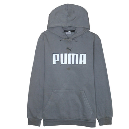 Puma Men's Grey Pullover Hoodie L Hooded Sweatshirt Sportswear