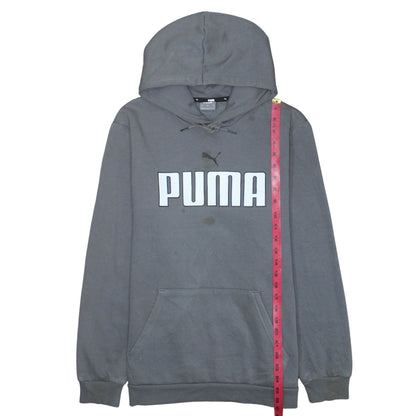 Puma Men's Grey Pullover Hoodie L Hooded Sweatshirt Sportswear