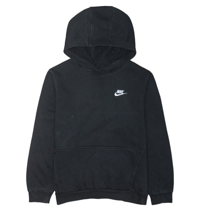 Nike Boys Black Pullover Fleece Hoodie XL (158-170cm) Logo Sweatshirt