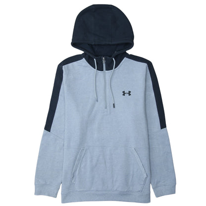 Under Armour Men's Grey 1/4 Zip Hoodie Size L Sports Fleece Sweatshirt