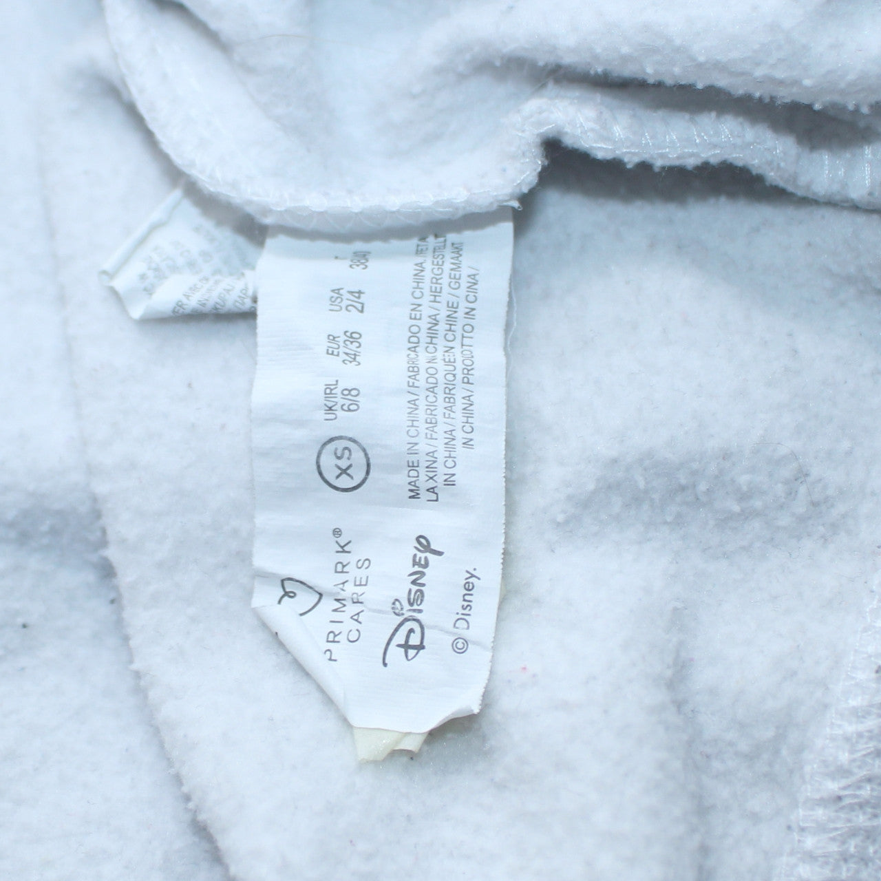 Womens UK Size XS Primark White Pullover Hoodie