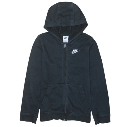 Nike Boys Black Full Zip Hoodie M (137-147cm) Fleece Sweatshirt