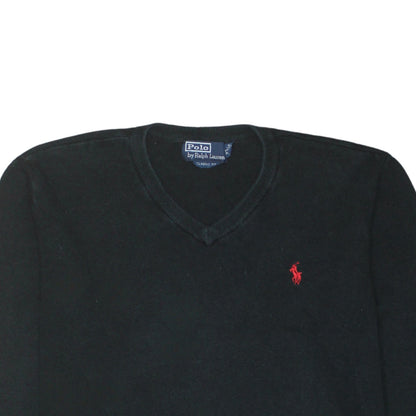 Polo Ralph Lauren Men's Black XL V-Neck Classic Fit Jumper