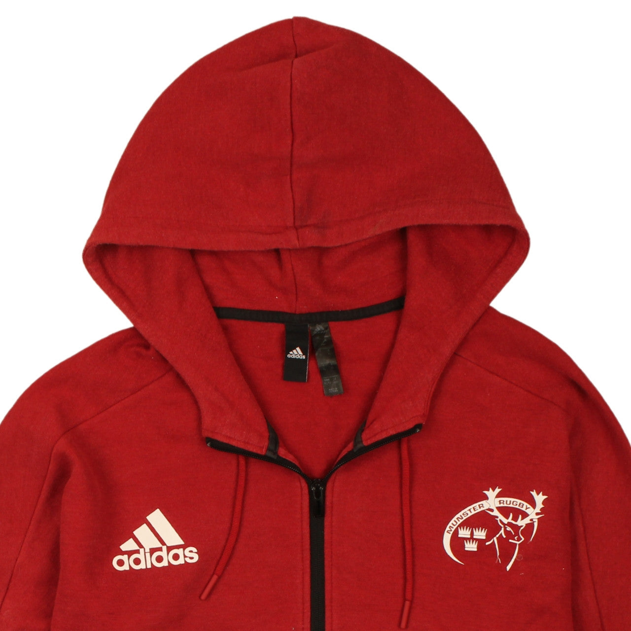 Adidas Mens Red Full Zip Hoodie XL Rugby Sports Sweatshirt