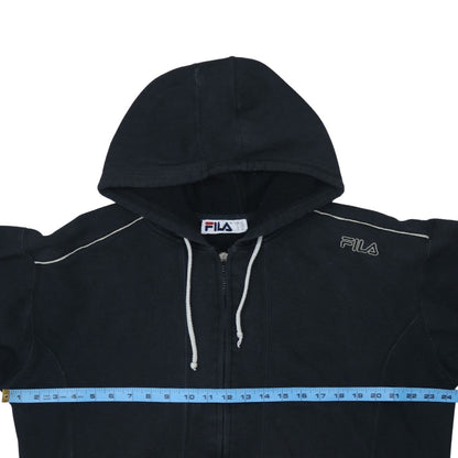 Mens UK Size M FILA Black Full Zip Hoodie