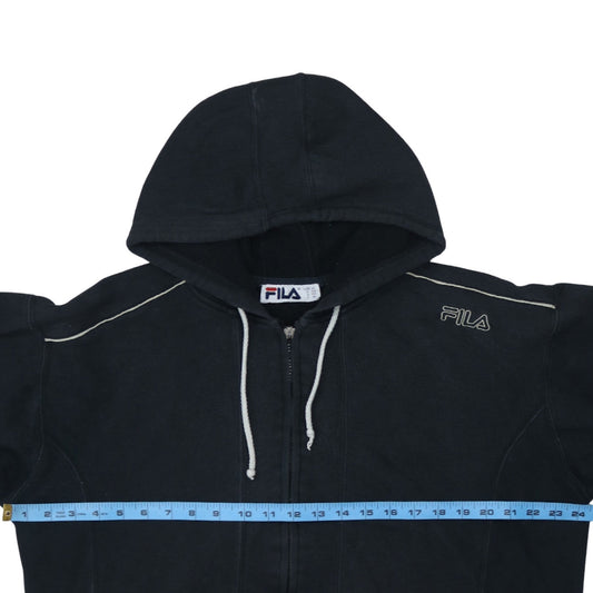 Mens UK Size M FILA Black Full Zip Hoodie