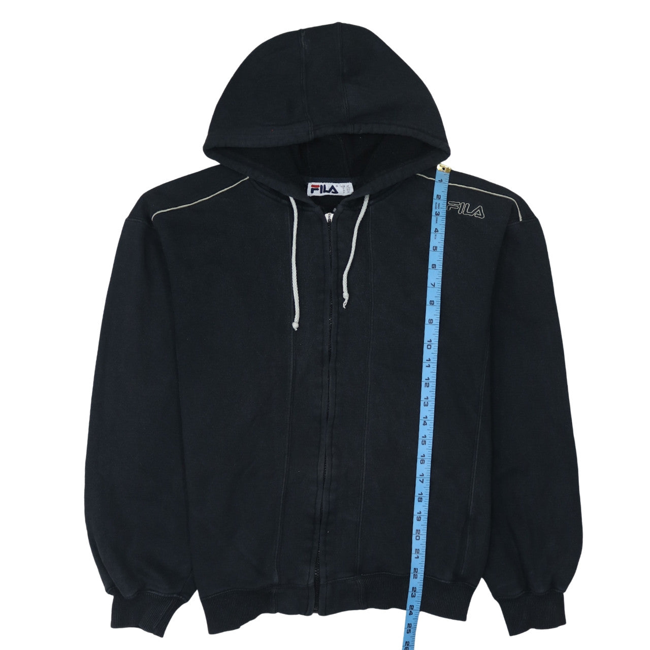 Mens UK Size M FILA Black Full Zip Hoodie