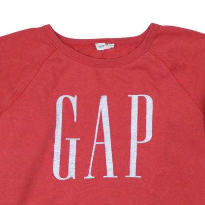 GAP Women Red Logo Pullover Sweatshirt XL Cotton Blend