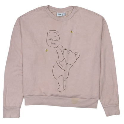 Primark Disney Women Pink Winnie the Pooh Pullover Sweatshirt Size M 12/14