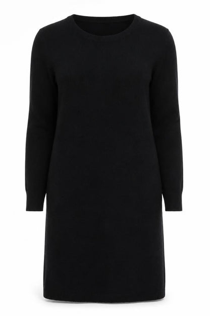 Front view of French Connection Women’s Black Knit Bodycon Long Sleeve Dress UK 16
