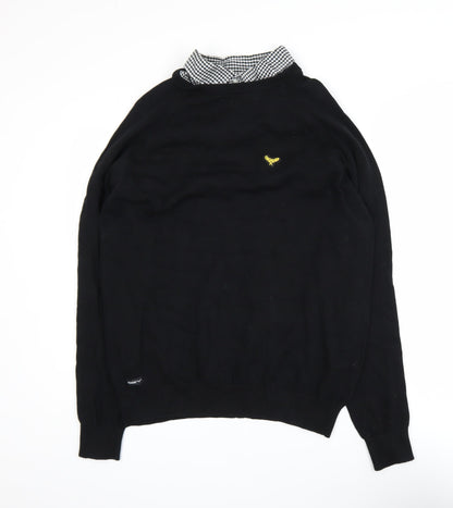 Mens UK Size L Threadbare Black Pullover Jumper