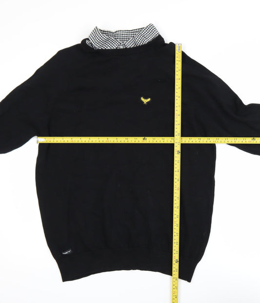 Mens UK Size L Threadbare Black Pullover Jumper