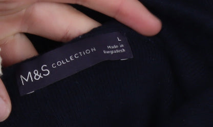 Mens UK Size L Marks and Spencer Blue Full Zip Jumper