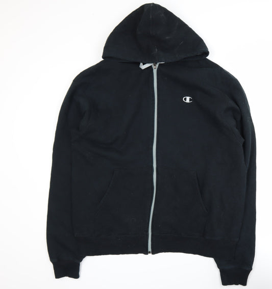 Champion Mens Black L Hooded Full Zip Activewear Jacket
