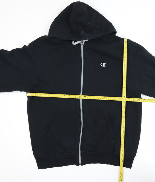Champion Mens Black L Hooded Full Zip Activewear Jacket