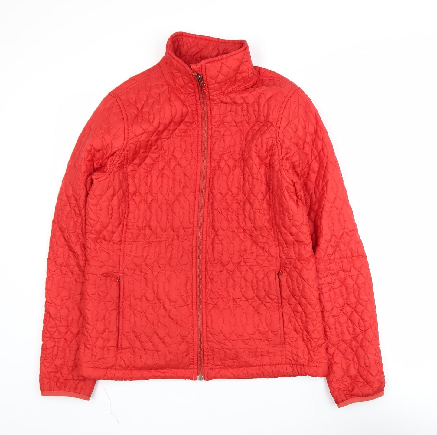 Womens UK Size S Lands’ End Red Quilted Coat