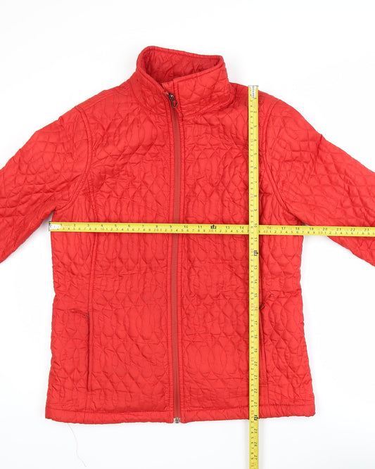 Womens UK Size S Lands’ End Red Quilted Coat