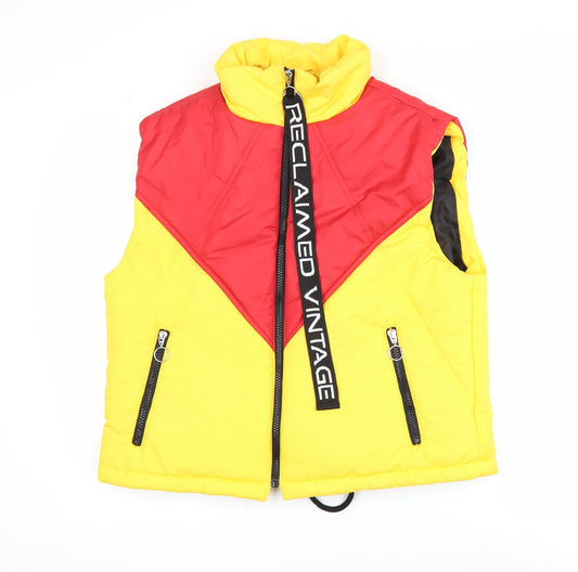 Mens UK Size S Reclaimed Vintage Multicoloured Puffer Jacket