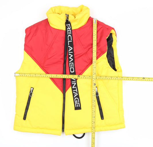 Mens UK Size S Reclaimed Vintage Multicoloured Puffer Jacket