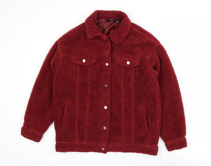 Womens UK Size 8 Missguided Red Bomber Jacket