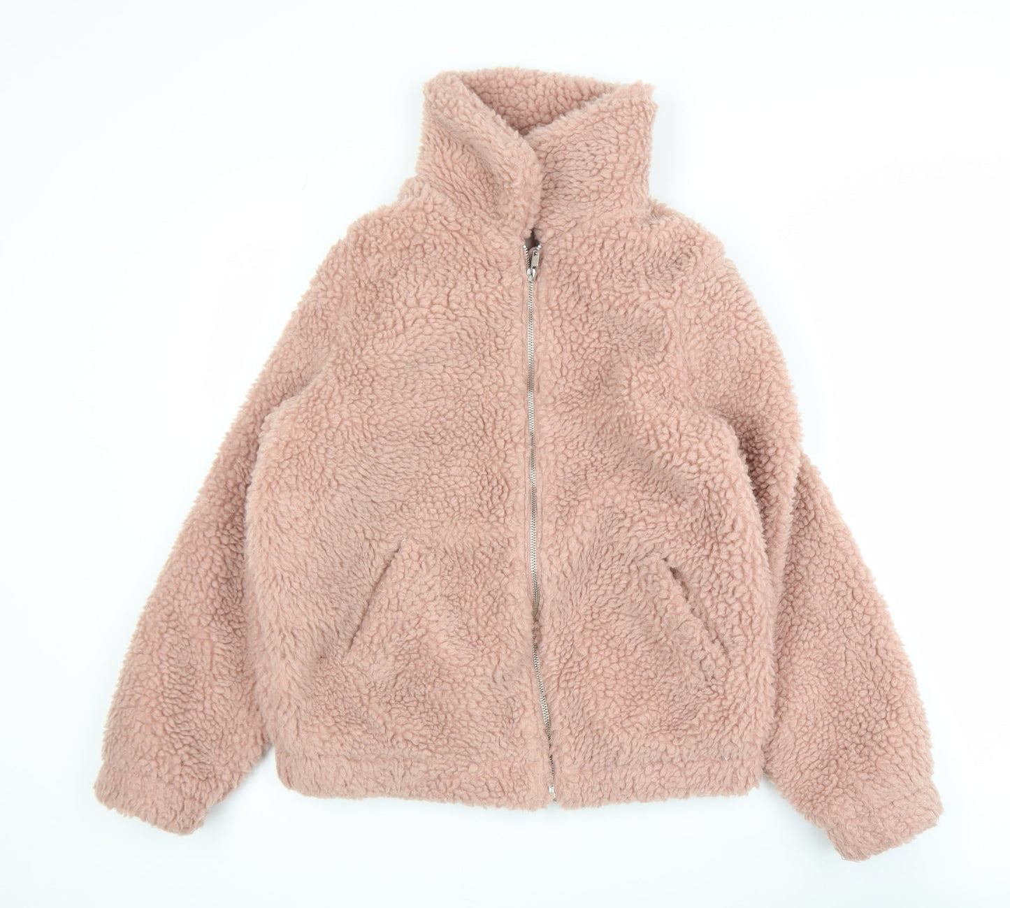 New Look Girls Pink Teddy Fleece Zip-Up Jacket Age 12-13 Years
