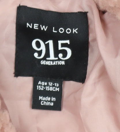New Look Girls Pink Teddy Fleece Zip-Up Jacket Age 12-13 Years