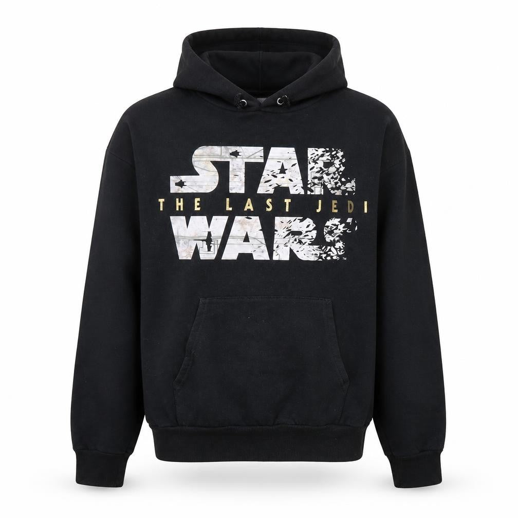Hanes Men's Black Star Wars Last Jedi Pullover Hoodie Size S