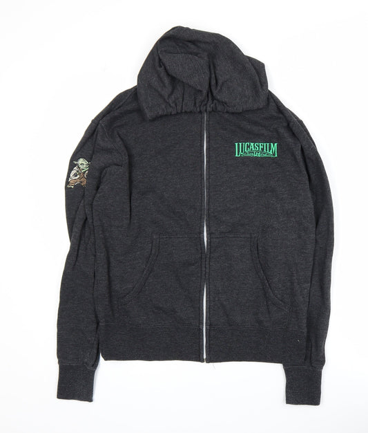 Disney Star Wars Lucasfilm Men’s Grey XS Hooded Full Zip Jacket