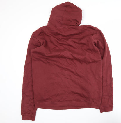 Rapanui Men's Red Pullover Hoodie M Graphic Print Cotton