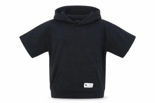 Abercrombie Kids Boys Black 9-10 Years Relaxed Fit Hooded Short Sleeve T-Shirt