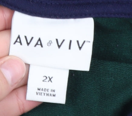 Unisex Adults UK Size 2XL Ava & Viv Green Pullover Sweatshirt