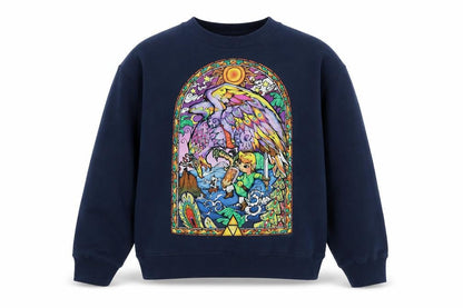 Jerzees Men's Blue Graphic Pullover Sweatshirt M Anime Style