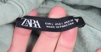 Womens UK Size L Zara Green Pullover Hoodie
