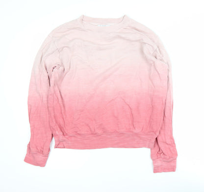 Marks and Spencer Womens Pink Ombre Cotton Sweatshirt XS