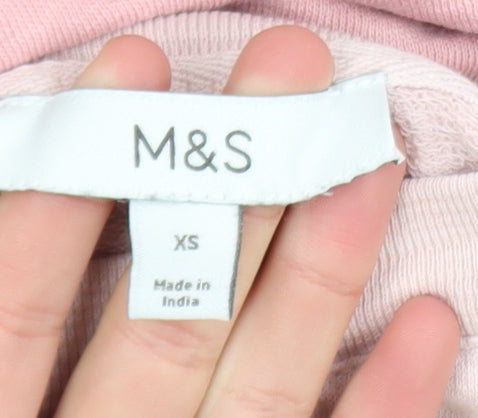 Marks and Spencer Womens Pink Ombre Cotton Sweatshirt XS