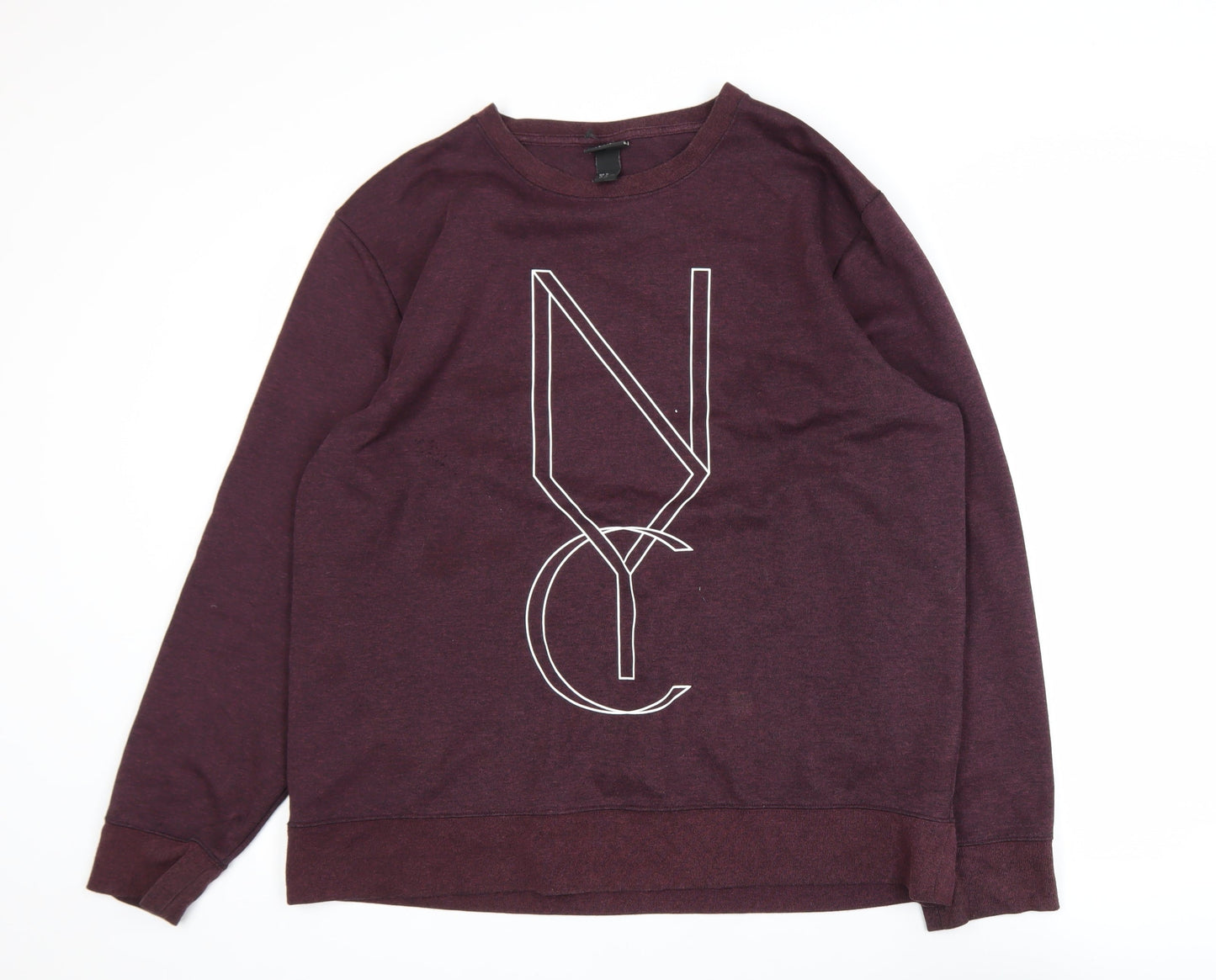 H&M Men’s Purple NYC Graphic Pullover Sweatshirt XL