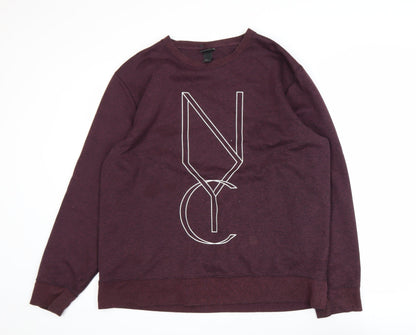 H&M Men’s Purple NYC Graphic Pullover Sweatshirt XL