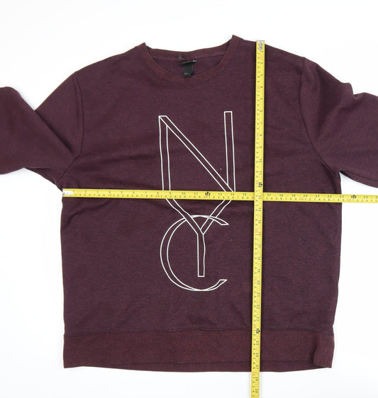 H&M Men’s Purple NYC Graphic Pullover Sweatshirt XL