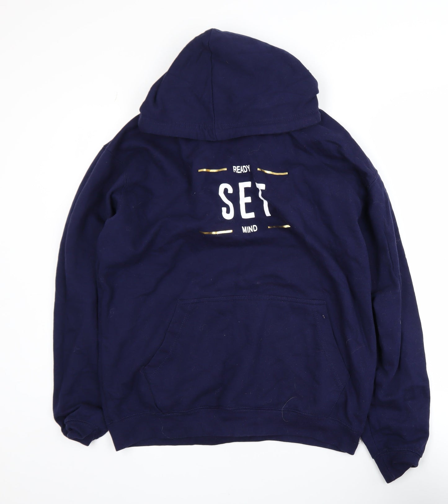 Mens UK Size L Just Hoods Blue Pullover Hoodie