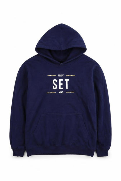 Mens UK Size L Just Hoods Blue Pullover Hoodie