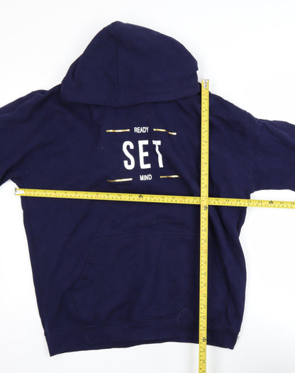 Mens UK Size L Just Hoods Blue Pullover Hoodie