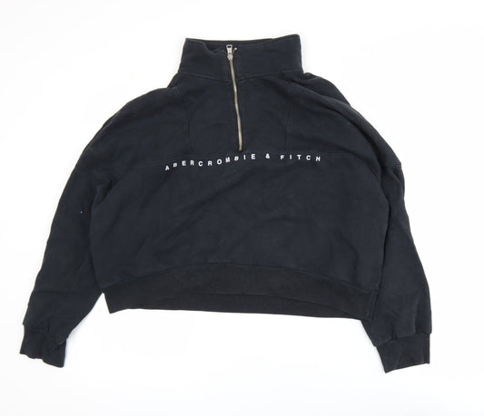 Womens UK Size L Abercrombie & Fitch Black Pullover Sweatshirt