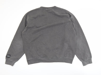 Urban Outfitters Womens Grey Pullover Sweatshirt S Graphic Print Crew Neck